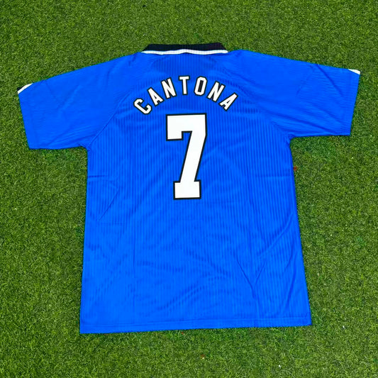 Eric Cantona Manchester United 1996/1997 Blue Retro Football Jersey