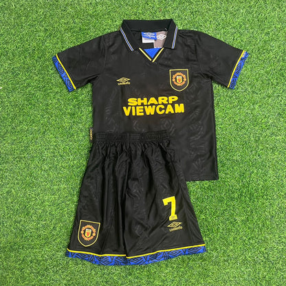 Eric Cantona Manchester United Retro Kids Football Jersey Kit