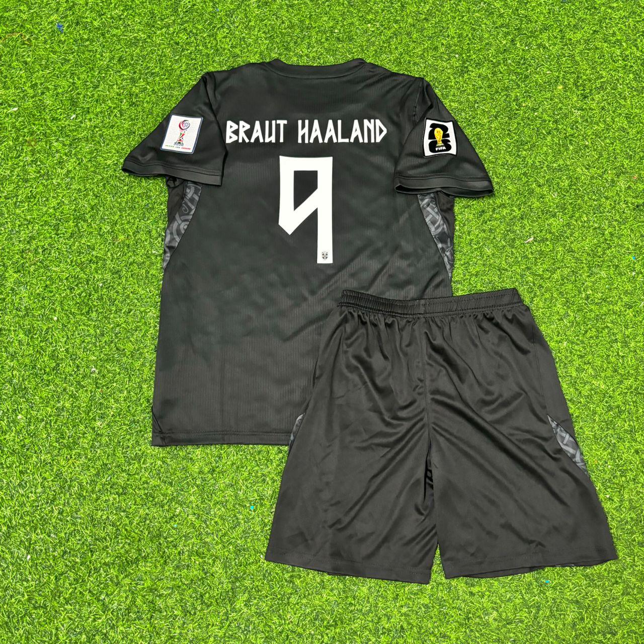 Erling Braut Haaland #9 Norway 2026 World Cup Away Black KIDS Football Jersey