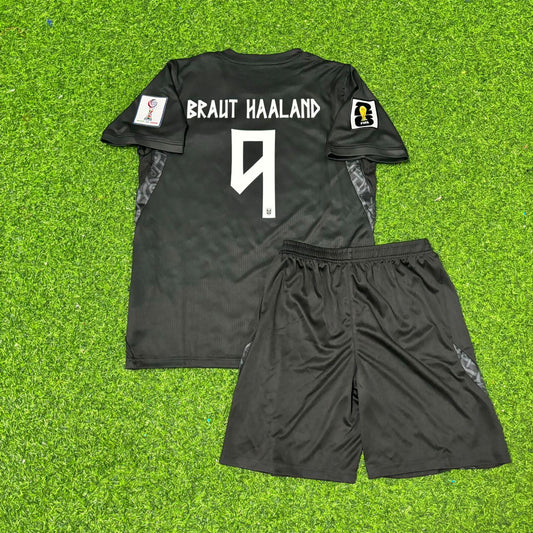 Erling Braut Haaland #9 Norway 2026 World Cup Away Black KIDS Football Jersey