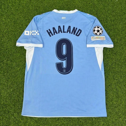 Erling Haaland #9 Manchester City 2026-27 Home New Season Champions League Patch Jersey Trikot Maillot Soccer Shirt