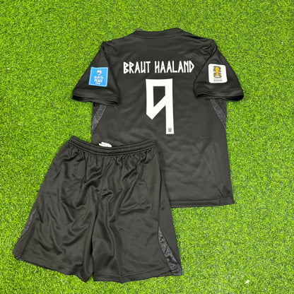 Erling Braut Haaland #9 Norway 2026 World Cup Away Black KIDS Football Jersey