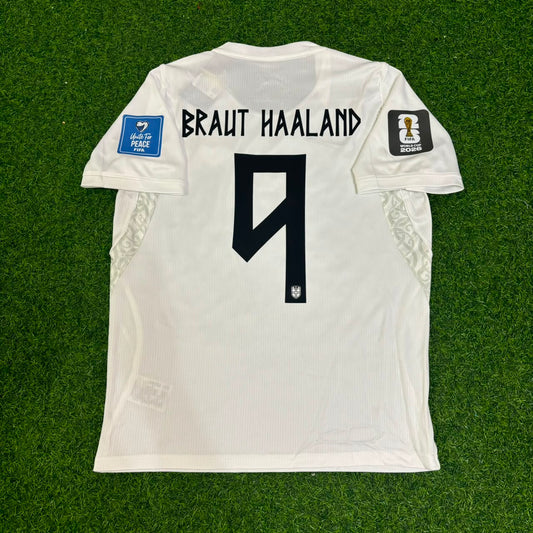 Erling Braut Haaland #9 Norway 2026 World Cup White Football Jersey