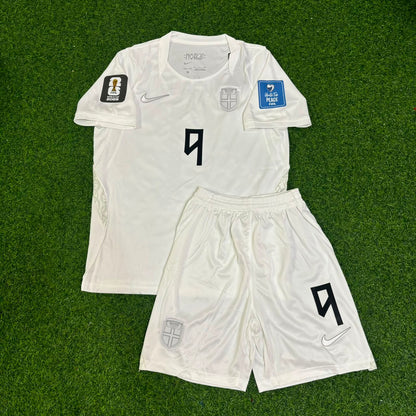 Erling Braut Haaland #9 Norway 2026 World Cup Kids White Football Jersey