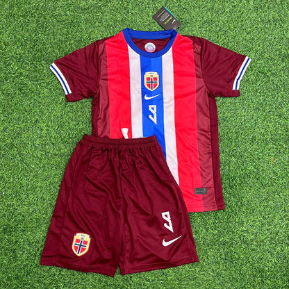 Erling Haaland Norwegen 2025 Neues rotes Fußballtrikot