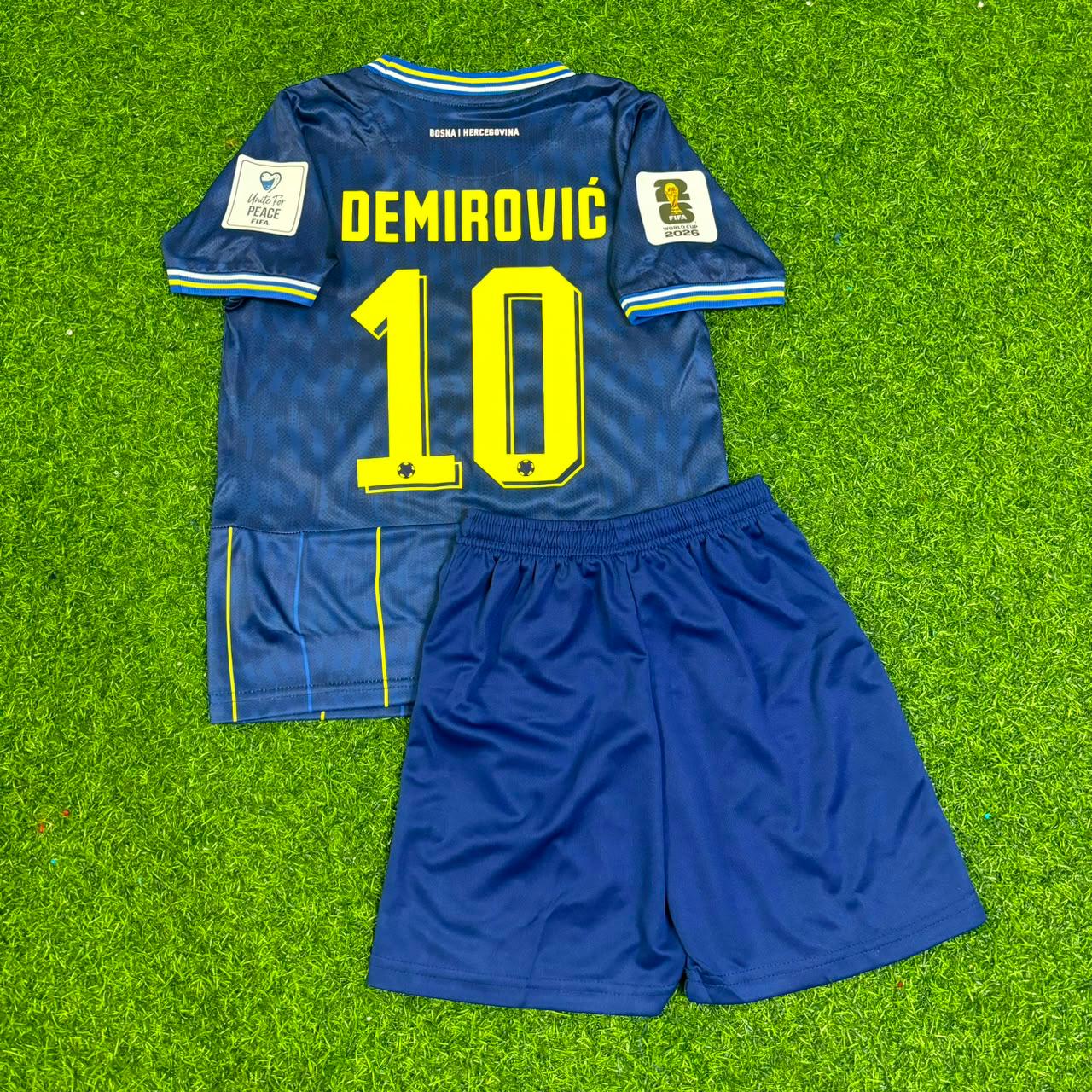Ermedin Demirovic Bosnia and Herzegovina 2026 World Cup Kids Blue Football Jersey