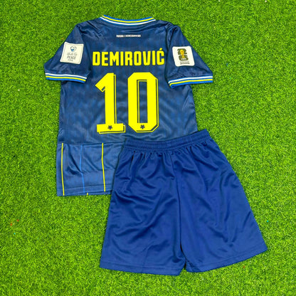 Ermedin Demirovic Bosnia and Herzegovina 2026 World Cup Kids Blue Football Jersey