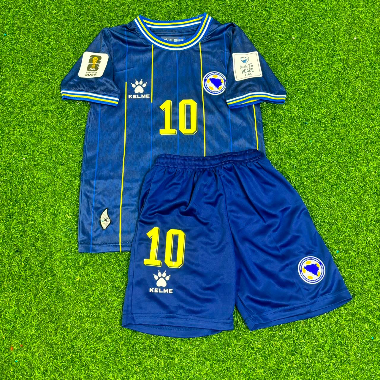 Ermedin Demirovic Bosnia and Herzegovina 2026 World Cup Kids Blue Football Jersey