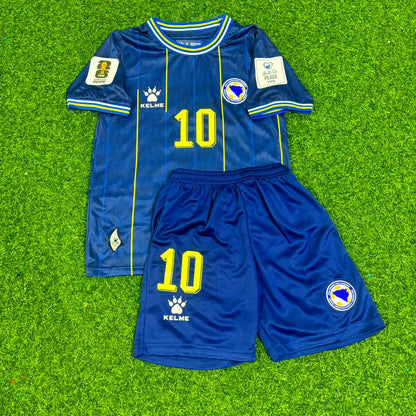 Ermedin Demirovic Bosnia and Herzegovina 2026 World Cup Kids Blue Football Jersey