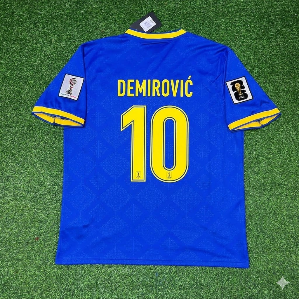 Ermedin Demirovic Bosnia and Herzegovina 2026 World Cup Blue Football Jersey