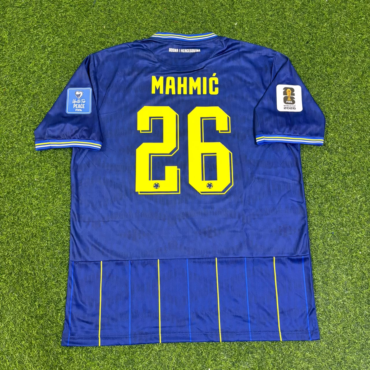 Ermin Mahmic Bosnia and Herzegovina 2026 World Cup Blue Football Jersey