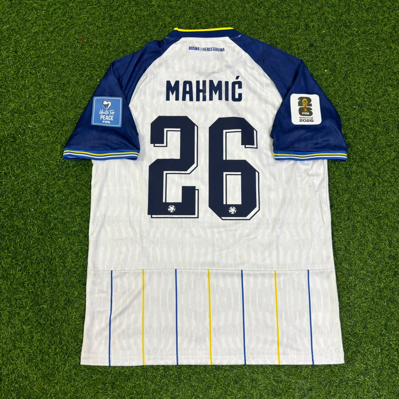Ermin Mahmic Bosnia and Herzegovina 2026 World Cup White Football Jersey