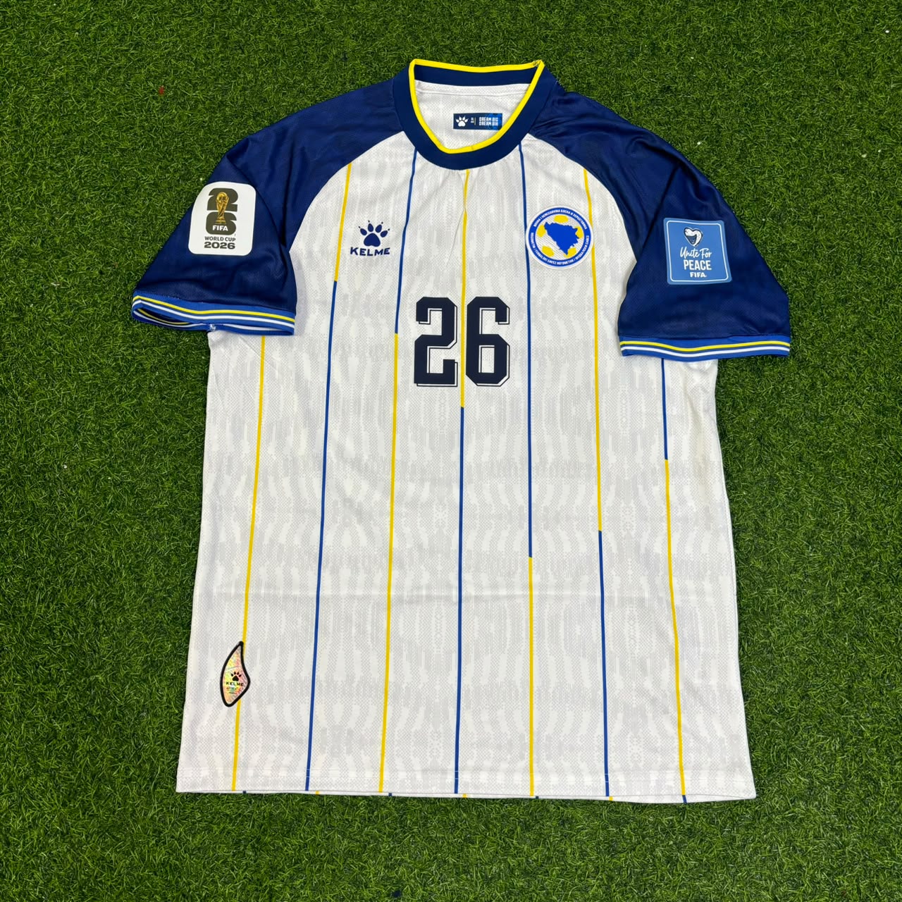 Ermin Mahmic Bosnia and Herzegovina 2026 World Cup White Football Jersey