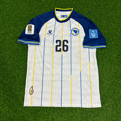 Ermin Mahmic Bosnia and Herzegovina 2026 World Cup White Football Jersey