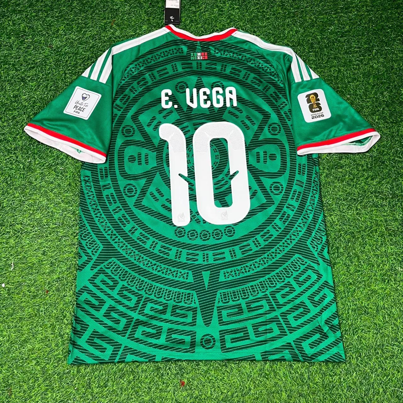 Ernesto Alexis Vega Mexico 2026 World Cup Home Green Football Jersey