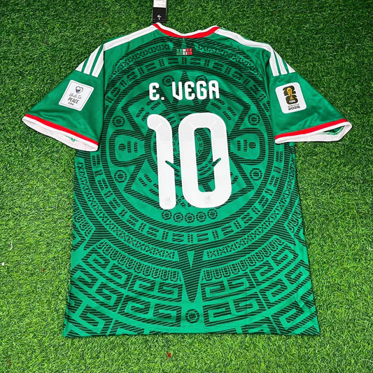 Ernesto Alexis Vega Mexico 2026 World Cup Home Green Football Jersey