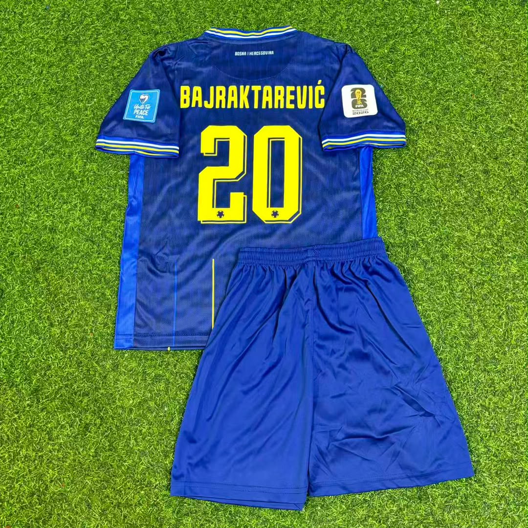 Maillot de football bleu foncé Esmir Bajraktarević Bosnie-Herzégovine Coupe du monde 2026