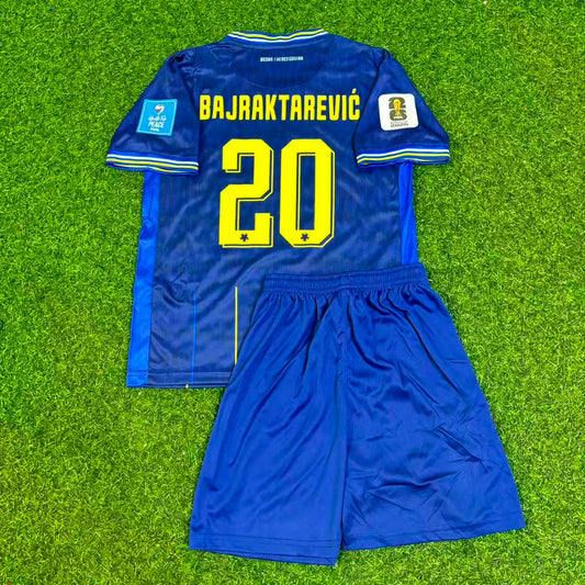 Esmir Bajraktarević Bosnia and Herzegovina 2026 World Cup Dark Blue Kids Football Jersey