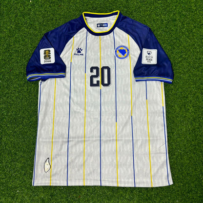 Esmir Bajraktarević Bosnia and Herzegovina 2026 World Cup Away White Football Jersey