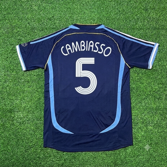 Esteban Cambiasso #5 Argentina 2006 World Cup Dark Blue Home Retro Football Jersey Kit
