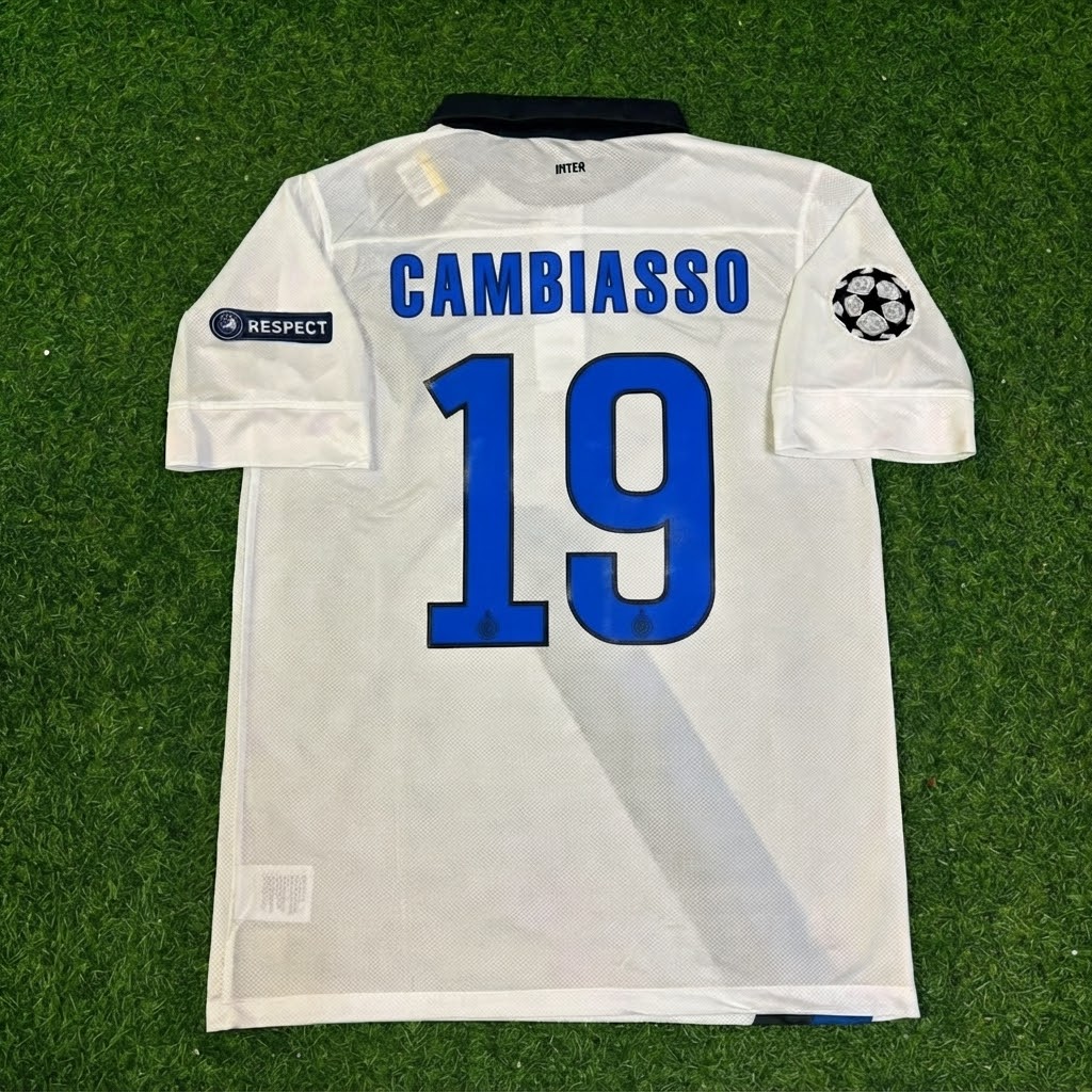 Estaban Cambiasso #19 Inter 2011/2012 White Away Jersey Trikot Maillot Maglia Soccer Shirt