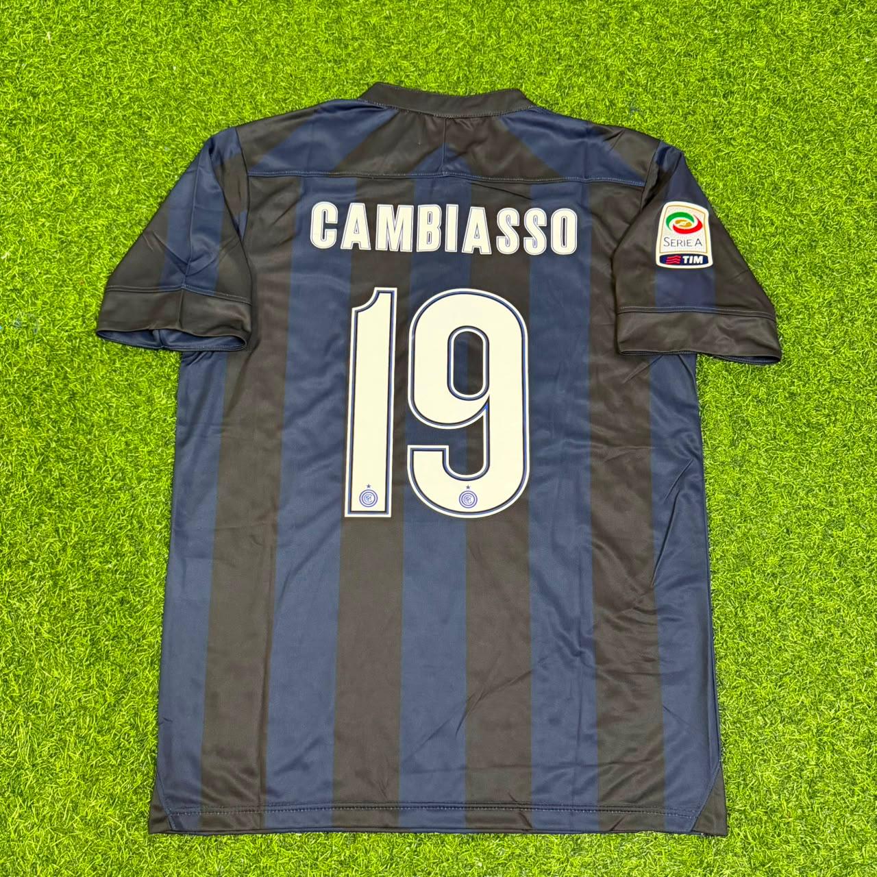 Esteban Cambiasso Inter Milan 2013–2014 Home Retro Football Jersey Kit