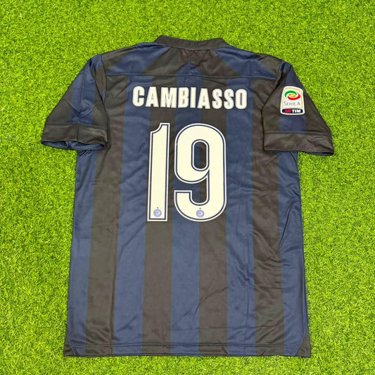Esteban Cambiasso Inter Milan 2013–2014 Home Retro Football Jersey Kit