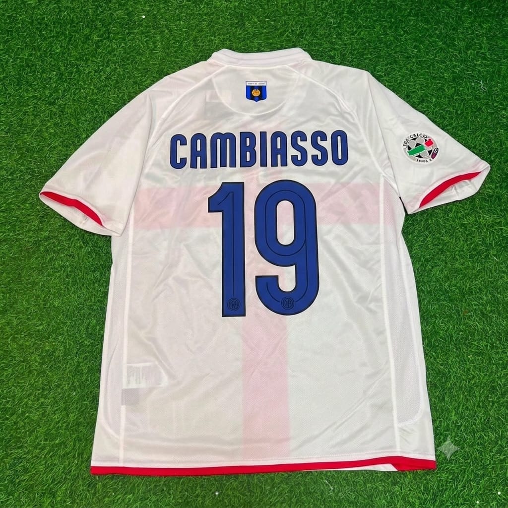 Esteban Cambiasso #19 Inter 2007- 2008 Season Away White Red Retro Jersey Trikot Maillot Maglia Soccer Shirt