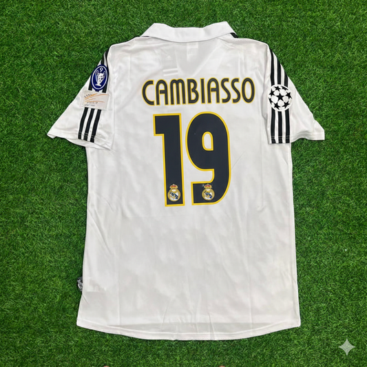 Esteban Cambiasso 19- Real Madrid 2003 2004 White Home Retro Jersey Shirt Trikot Maillot