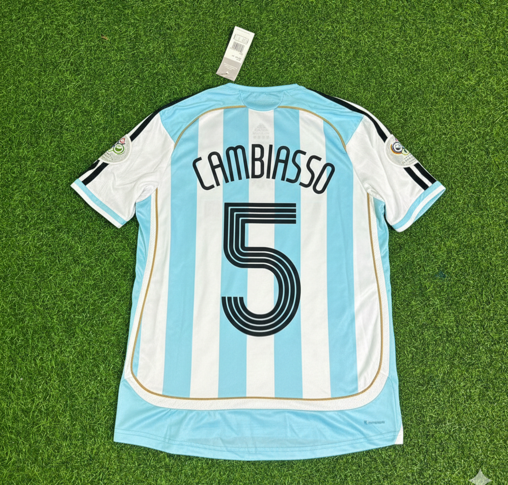 Esteban Cambiasso Argentina 2006 World Cup Retro Soccer Jersey Maillot Trikot