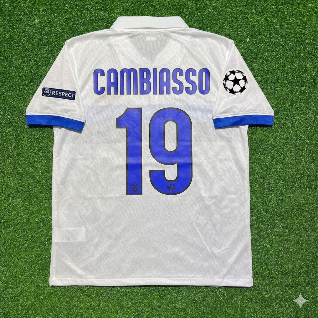 Esteban Cambiasso Inter 2009/2010 White Retro Football Jersey