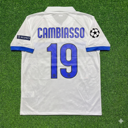 Esteban Cambiasso Inter 2009/2010 White Retro Football Jersey