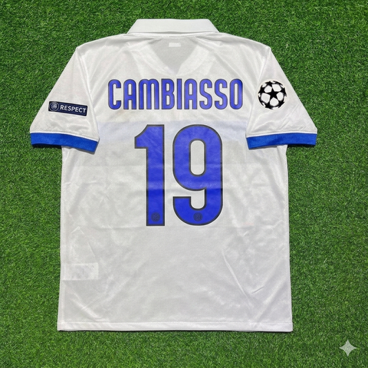 Esteban Cambiasso Inter 2009/2010 White Retro Football Jersey