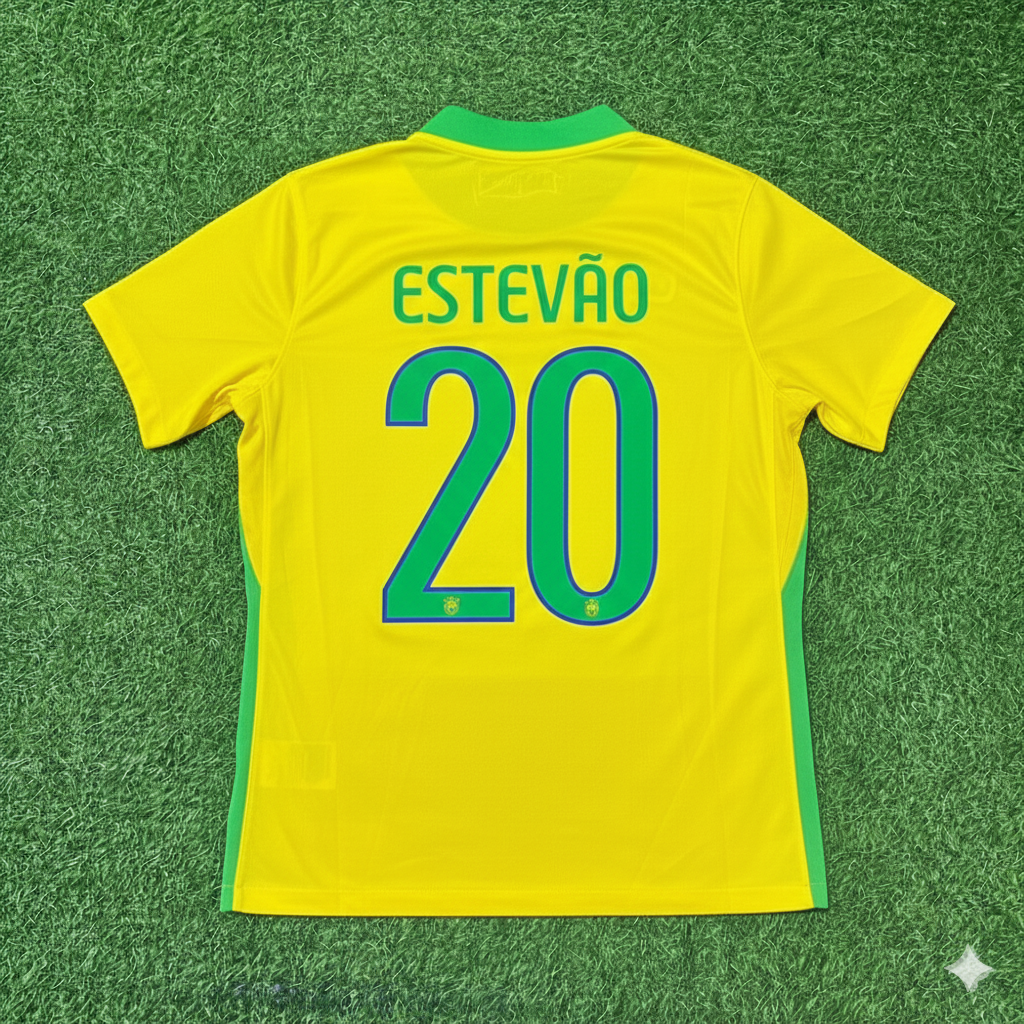 Estevao 20 Brazil 2026 World Cup New Season Football Jersey