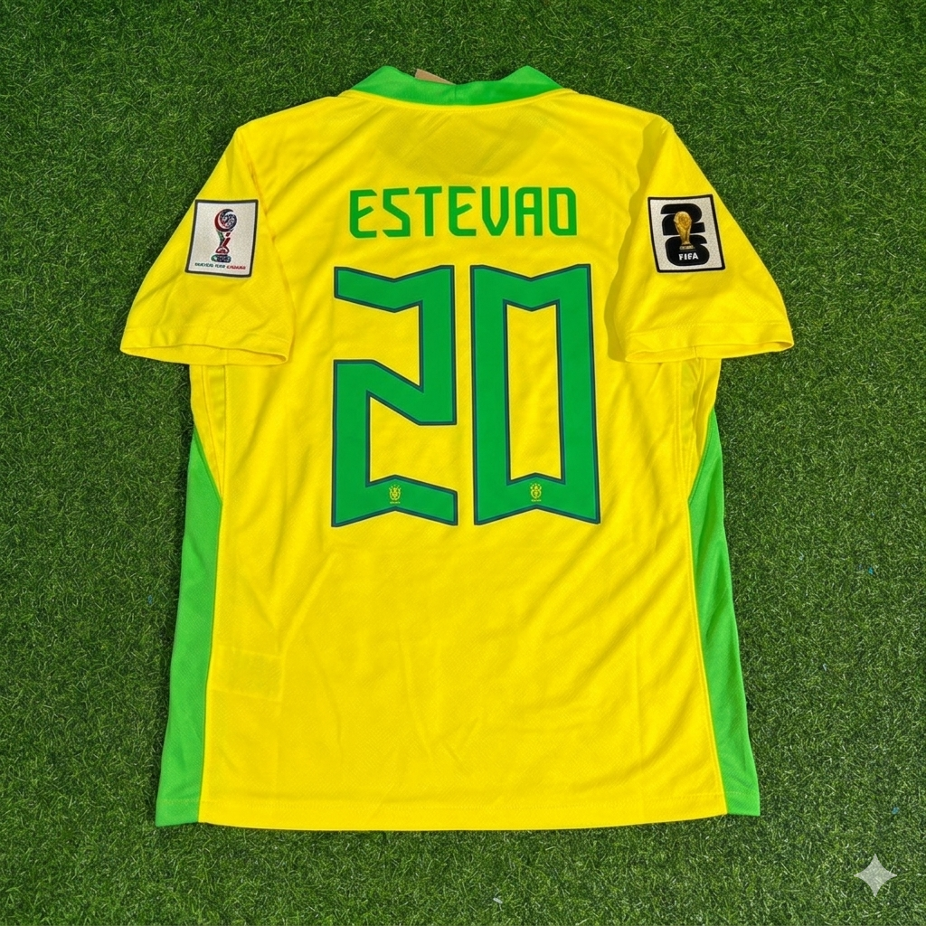 Estevao 20 Brazil 2026 World Cup New Season Football Jersey