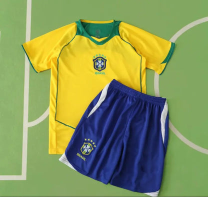 Phenomenon Ronaldo Nazario R9 Brazil 04-06 Retro Kids kit Kindertrikot maillot enfant
