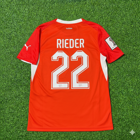 Fabian Rieder 22- Switzerland 2026 World Cup Kit Jersey Trikot Maillot
