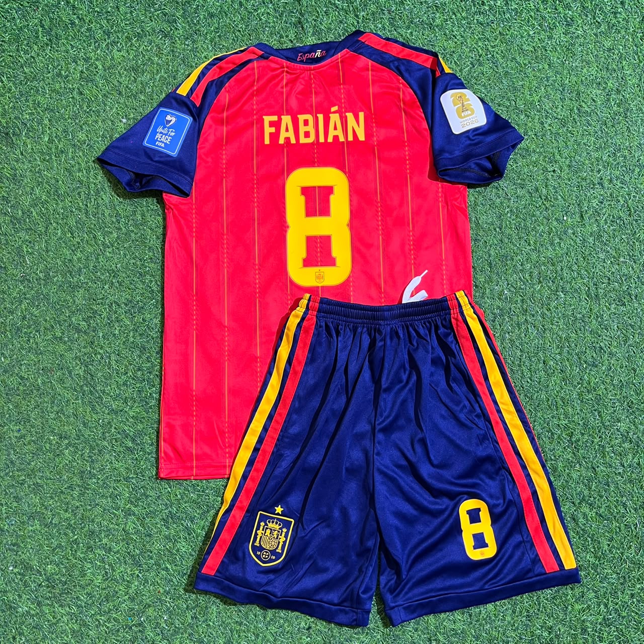 Fabian Ruiz #8 Spain 2026 World Cup Home Kids Football Jersey
