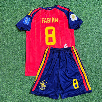 Fabian Ruiz #8 Spain 2026 World Cup Home Kids Football Jersey