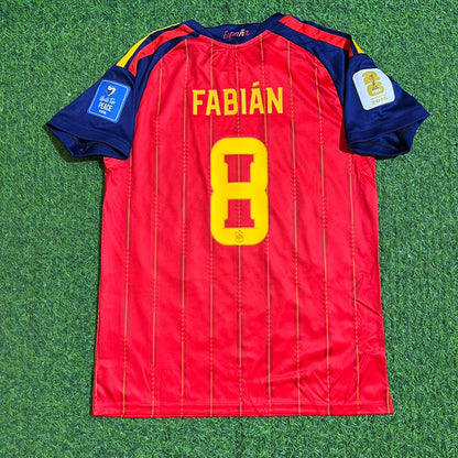 Fabian Ruiz #8 Spain 2026 World Cup Home Kids Football Jersey
