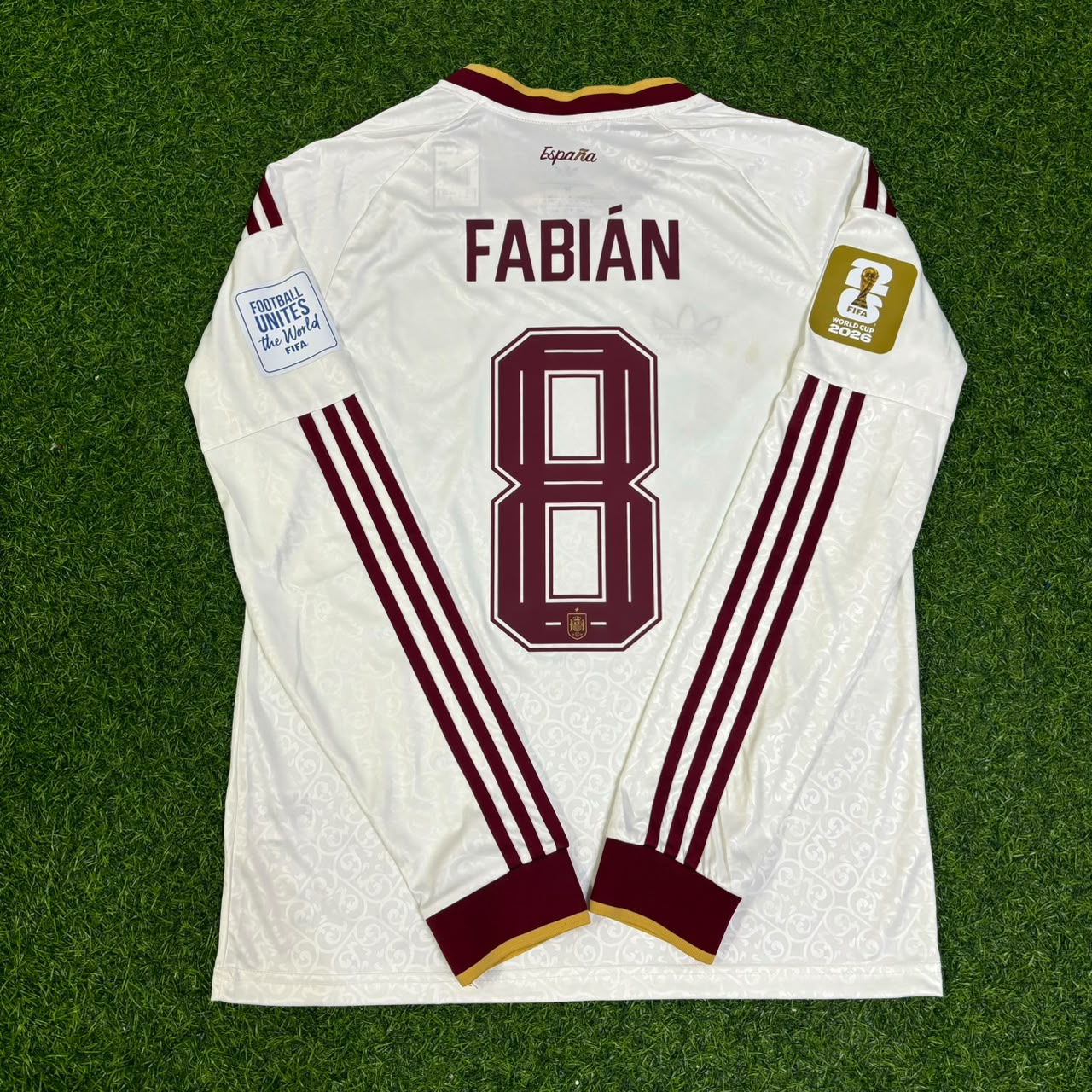 Fabián Ruiz Peña #8 Spain 2026 World Cup Away Long Sleeve Jersey Trikot Maillot
