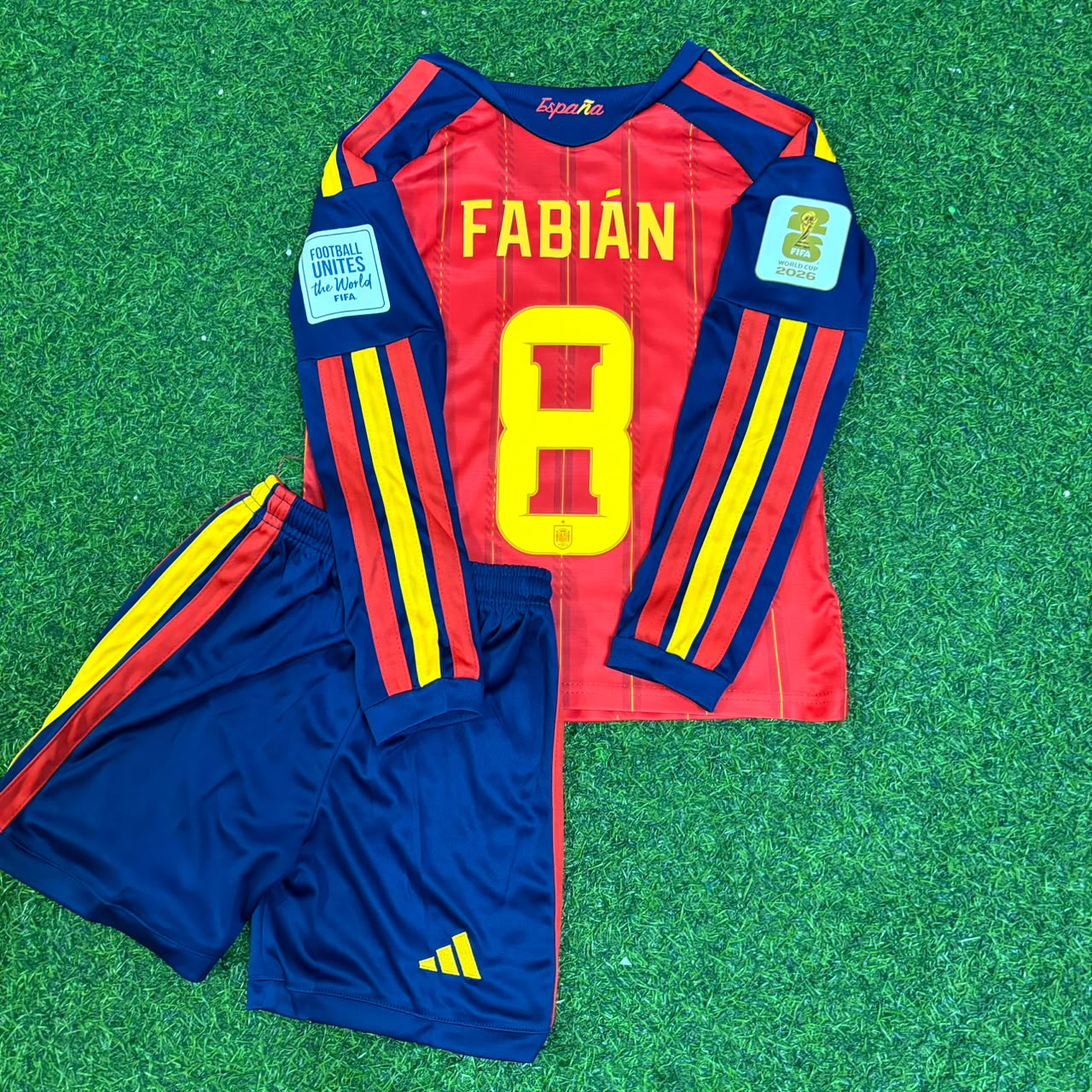 Fabian Ruiz Spain 2026 World Cup Kids Home Long Sleeve Football Jersey