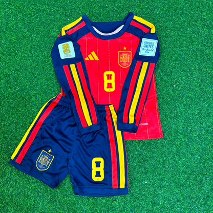 Fabian Ruiz Spain 2026 World Cup Kids Home Long Sleeve Football Jersey
