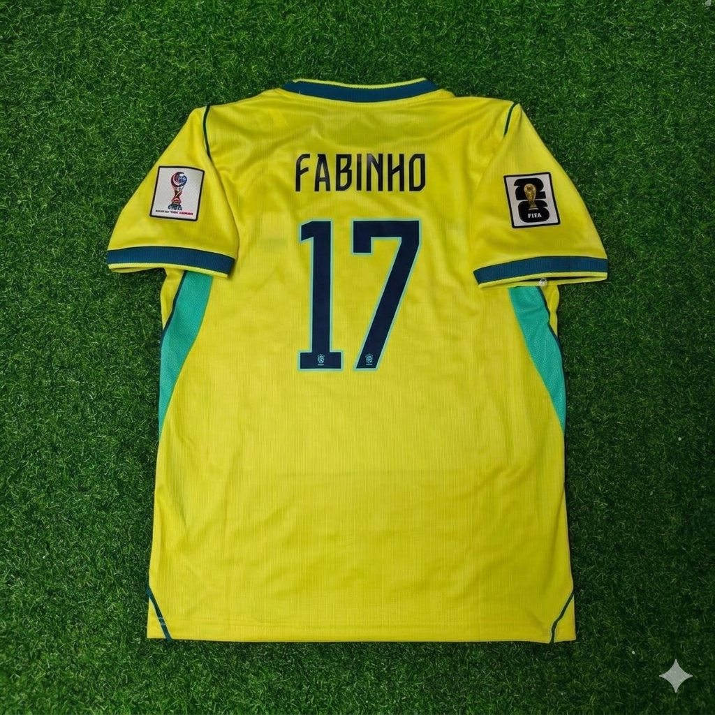 Fabinho #17 Brazil 2026 World Cup Yellow Home Football Jersey