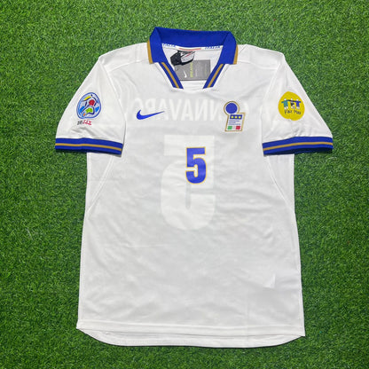 Maillot de football rétro blanc Fabio Cannavaro Italie EURO 1996