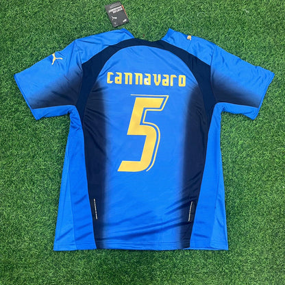 Fabio Cannavaro - Italy 2006 World Cup Final Retro Jersey Maillot Trikot Maglia Soccer Shirt