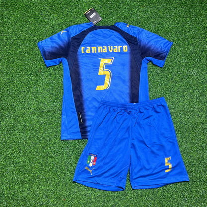Fabio Cannavaro Italy 2006 World Cup Final Retro Kids Football Jersey