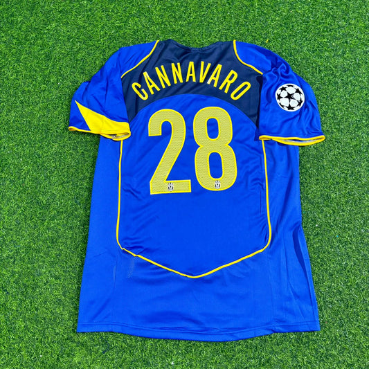 Fabio Cannavaro Juventus 2004-2005 Blue Retro Football Jersey