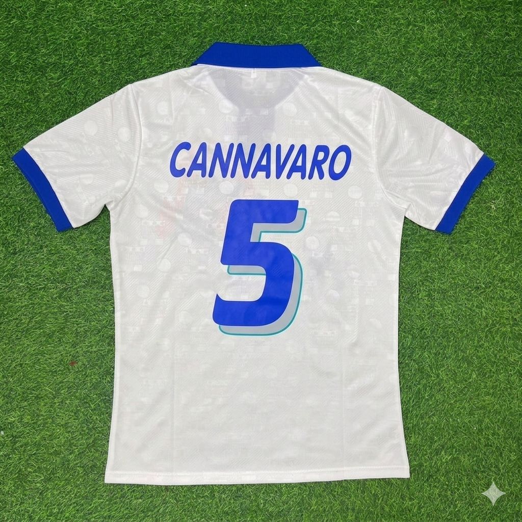 Fabio Cannavaro Italy White Retro Football Jersey Trikot Maillot