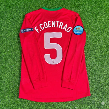 Fábio Coentrão #5 Portugal EURO 2012 Long Sleeve Retro Football Jersey